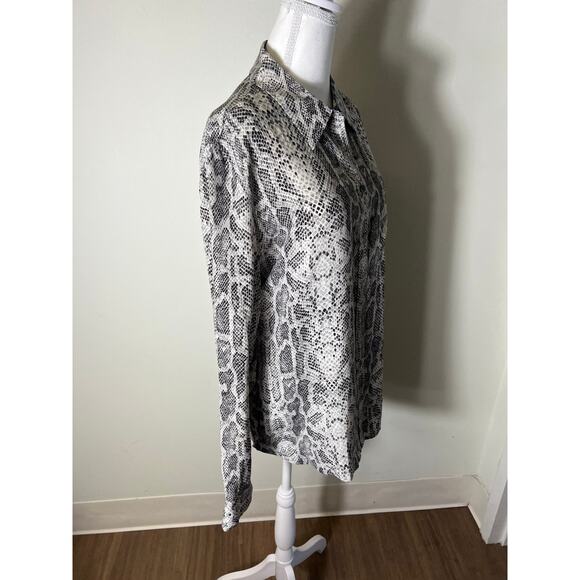 Equipment Femme Long Sleeve Snake Print Button Up Blouse Sz M - Picture 4 of 5